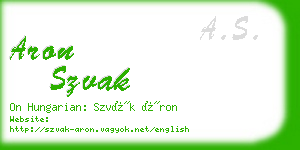 aron szvak business card